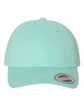 Yupoong 6245PT Peached Cotton Twill Dad Hat - Diamond Blue - front