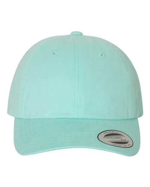 Yupoong 6245PT Peached Cotton Twill Dad Hat - Diamond Blue - front
