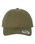 Yupoong 6245PT Peached Cotton Twill Dad Hat - Loden - front