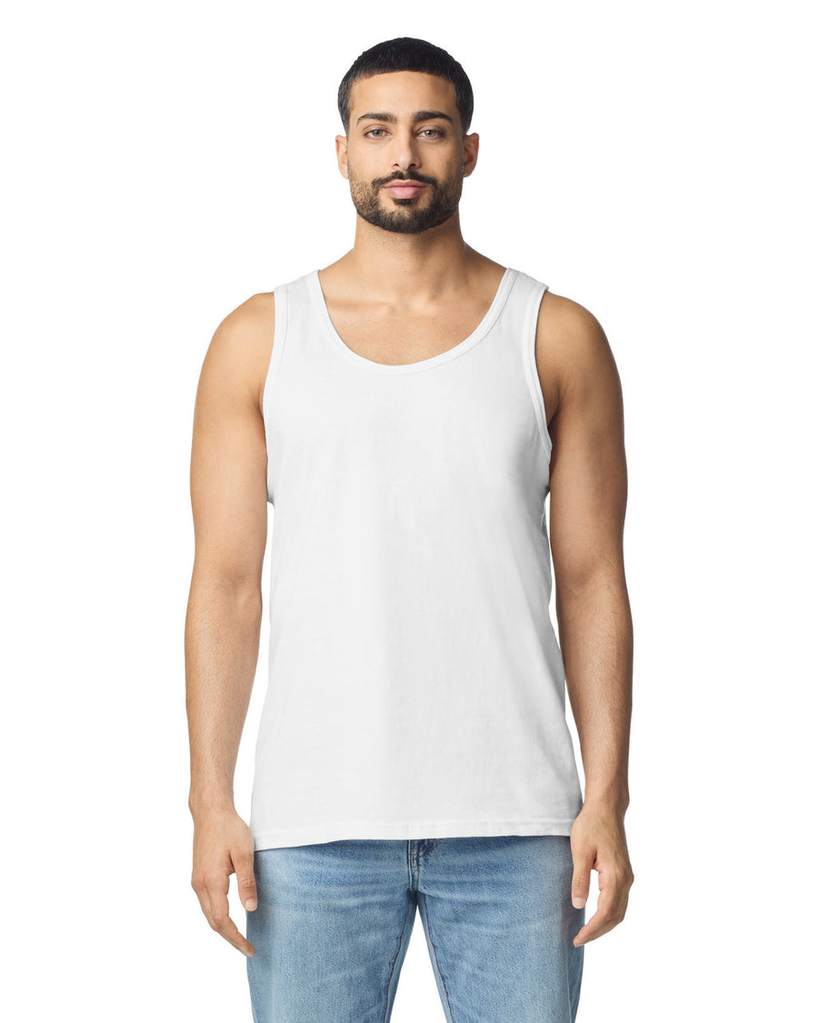 Gildan 64200 Unisex Softstyle Tank Top - White - model front