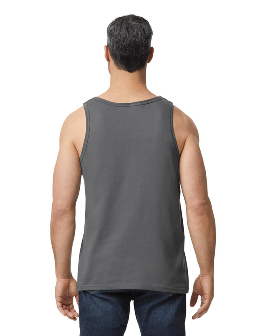 Gildan 64200 Unisex Softstyle Tank Top - Charcoal - model back
