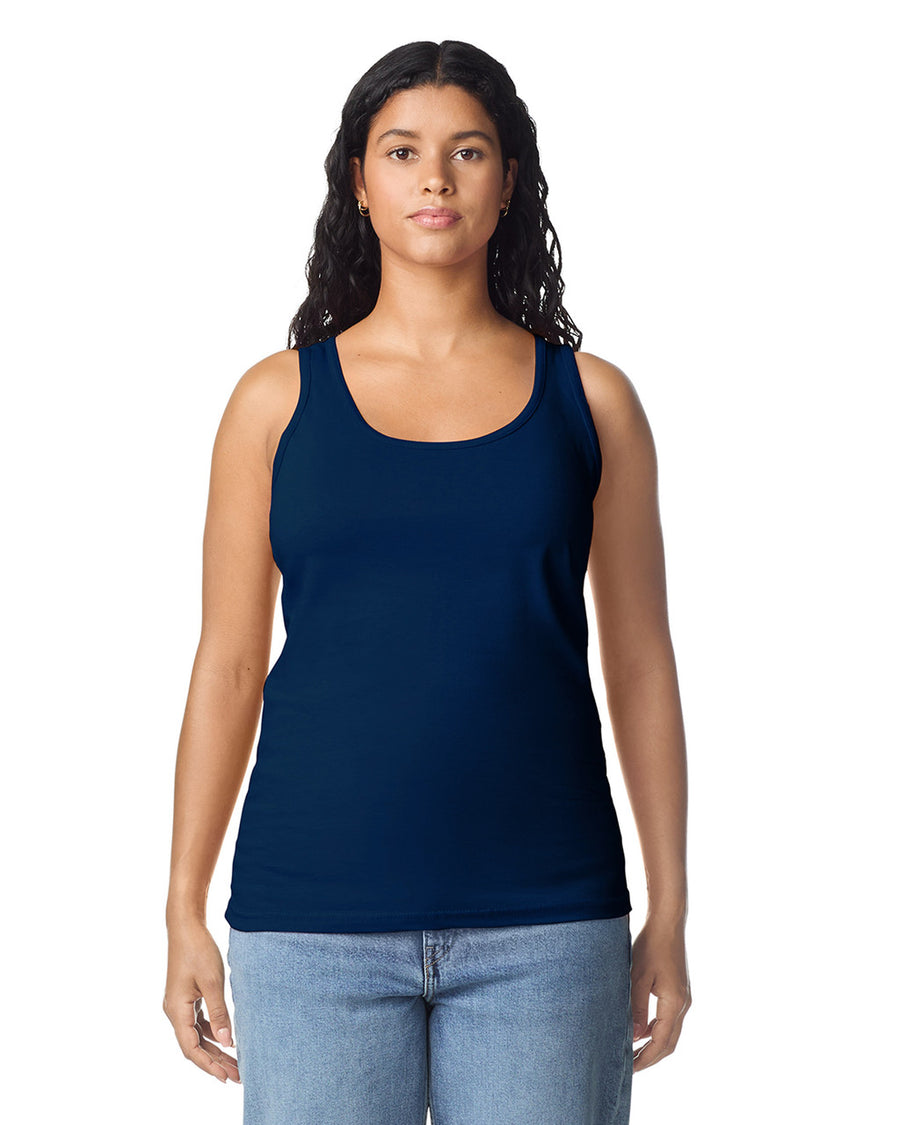 Gildan 64200L Women's Softstyle Tank Top - Navy - model front