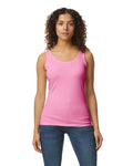 Gildan 64200L Women's Softstyle Tank Top - Azalea - model front