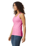 Gildan 64200L Women's Softstyle Tank Top - Azalea - model side
