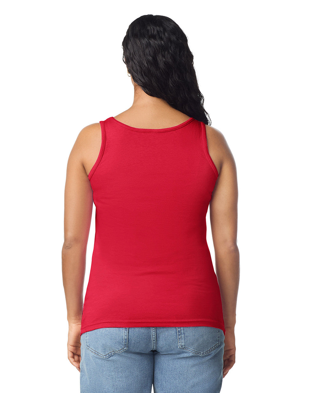 Gildan 64200L Women's Softstyle Tank Top - Cherry Red - model back