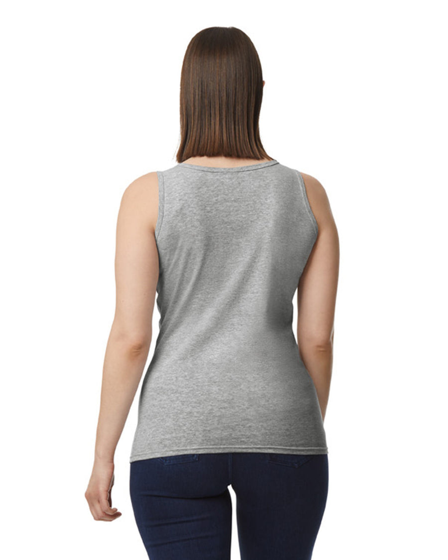 Gildan 64200L Women's Softstyle Tank Top - Sport Grey - model back