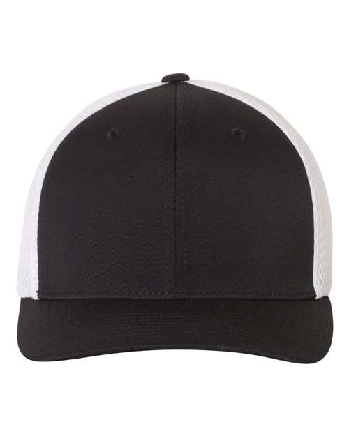 Flexfit 6533 Ultrafiber Mesh Cap - Black/ White - front