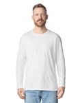 Gildan 64400 Unisex Softstyle Long Sleeve T-Shirt - White - model front