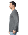 Gildan 64400 Unisex Softstyle Long Sleeve T-Shirt - Charcoal - model side