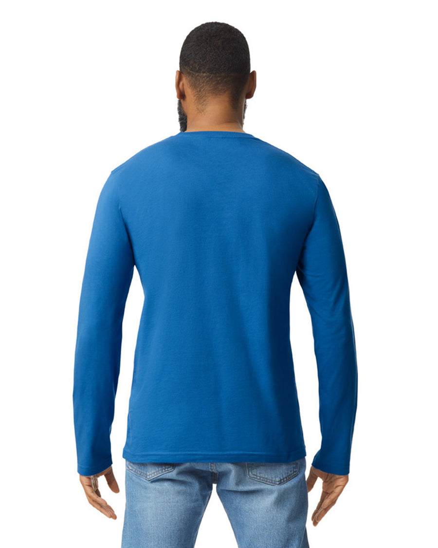 Gildan 64400 Unisex Softstyle Long Sleeve T-Shirt - Royal - model back