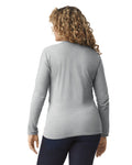 Gildan 64400 Unisex Softstyle Long Sleeve T-Shirt - Sport Grey - model back