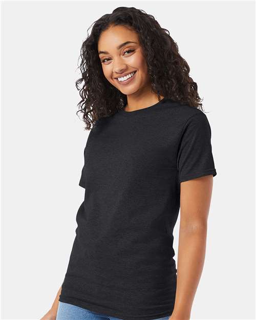 Hanes 5280 Essential-T T-Shirt - Charcoal Heather - model side