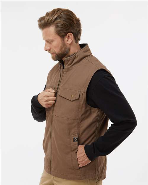 DRI DUCK 5068 Men's Trek Canyon Cloth Vest - Field Khaki - model side