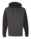 Independent Trading Co. IND4000 Heavyweight Hooded Sweatshirt - Charcoal Heather/ Black - flat front