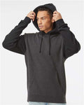 Independent Trading Co. IND4000 Heavyweight Hooded Sweatshirt - Charcoal Heather/ Black - model front