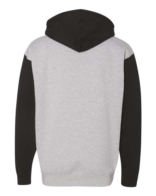 Independent Trading Co. IND4000 Heavyweight Hooded Sweatshirt - Grey Heather/ Black - back