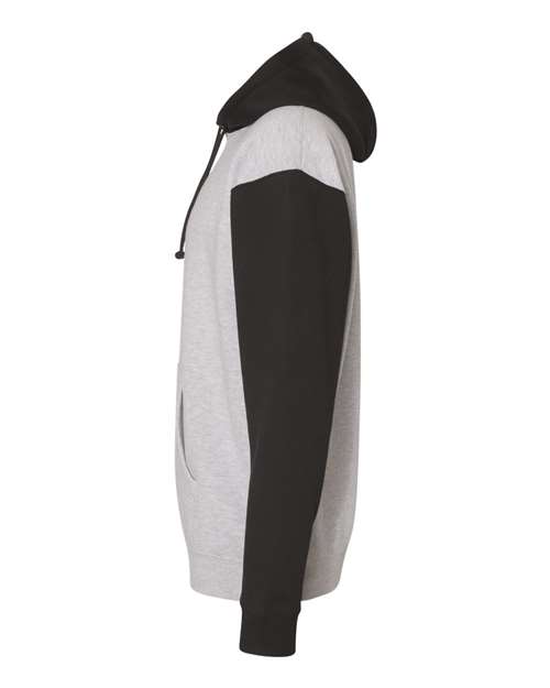 Independent Trading Co. IND4000 Heavyweight Hooded Sweatshirt - Grey Heather/ Black - side