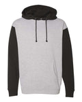 Independent Trading Co. IND4000 Heavyweight Hooded Sweatshirt - Grey Heather/ Black - flat front