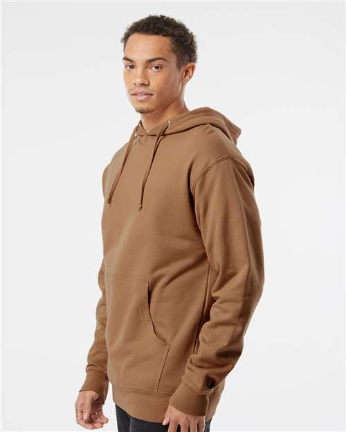 Independent Trading Co. SS4500 Midweight Hooded Sweatshirt - Saddle - model side