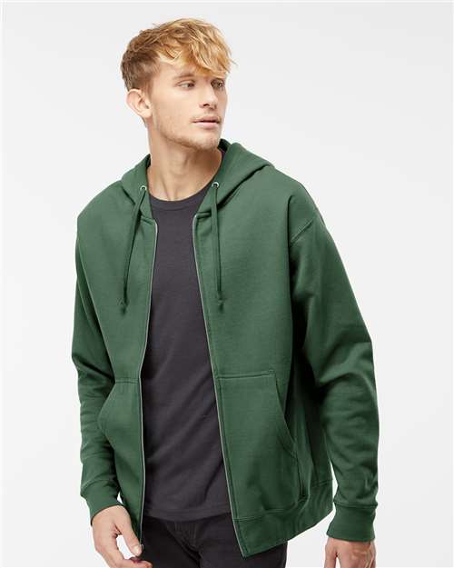 Independent Trading Co. SS4500Z Midweight Full-Zip Hooded Sweatshirt - Alpine Green - model front