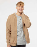 Independent Trading Co. SS4500Z Midweight Full-Zip Hooded Sweatshirt - Sandstone - model front