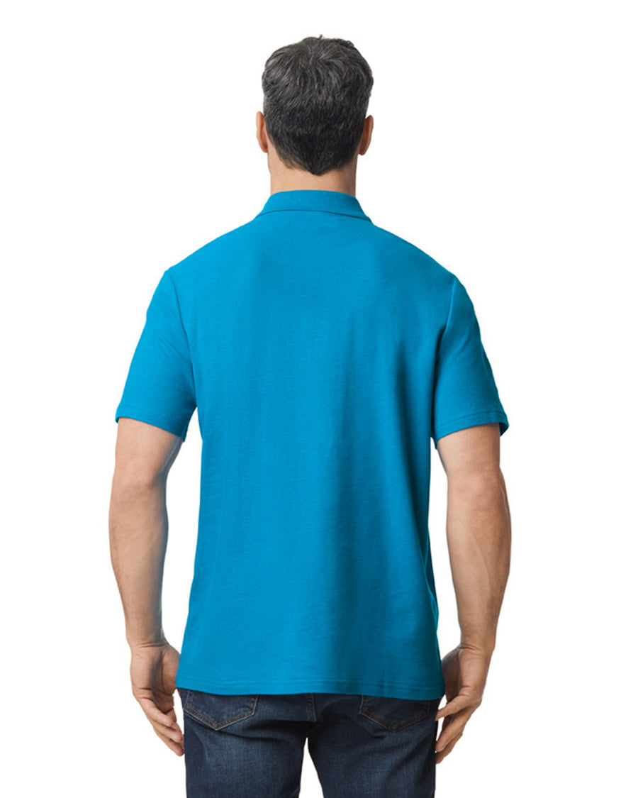 Gildan G648 Softstyle Pique Polo - Sapphire - model back