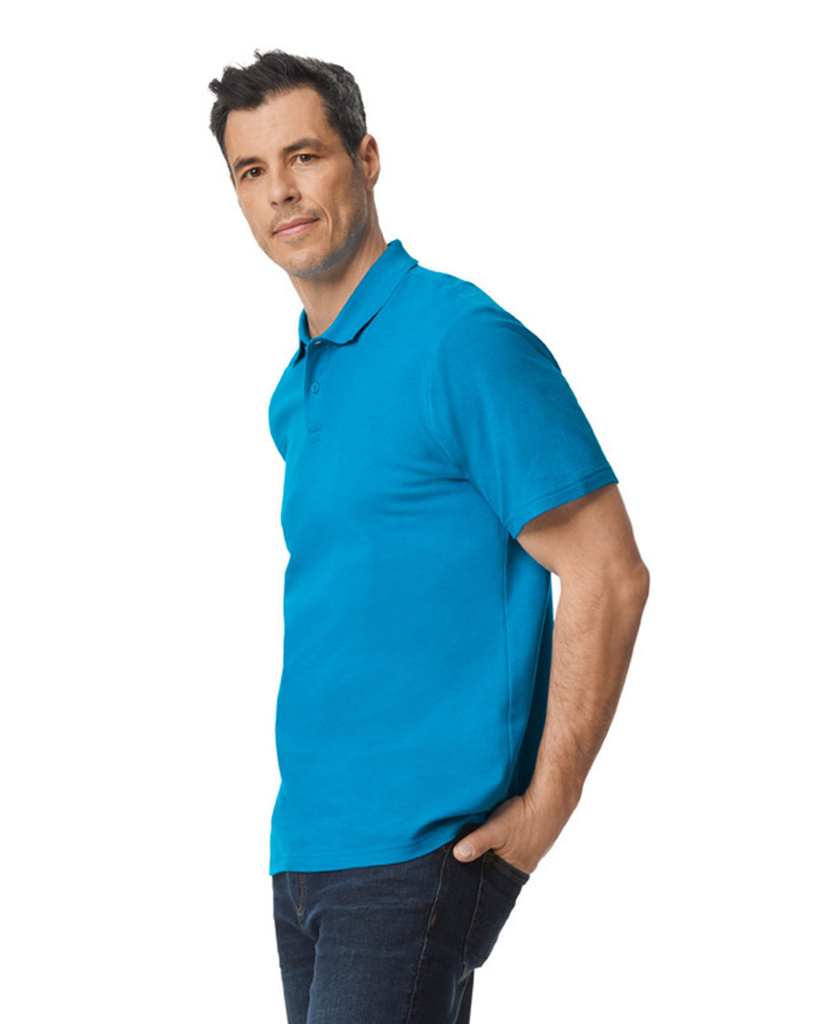 Gildan G648 Softstyle Pique Polo - Sapphire - model side