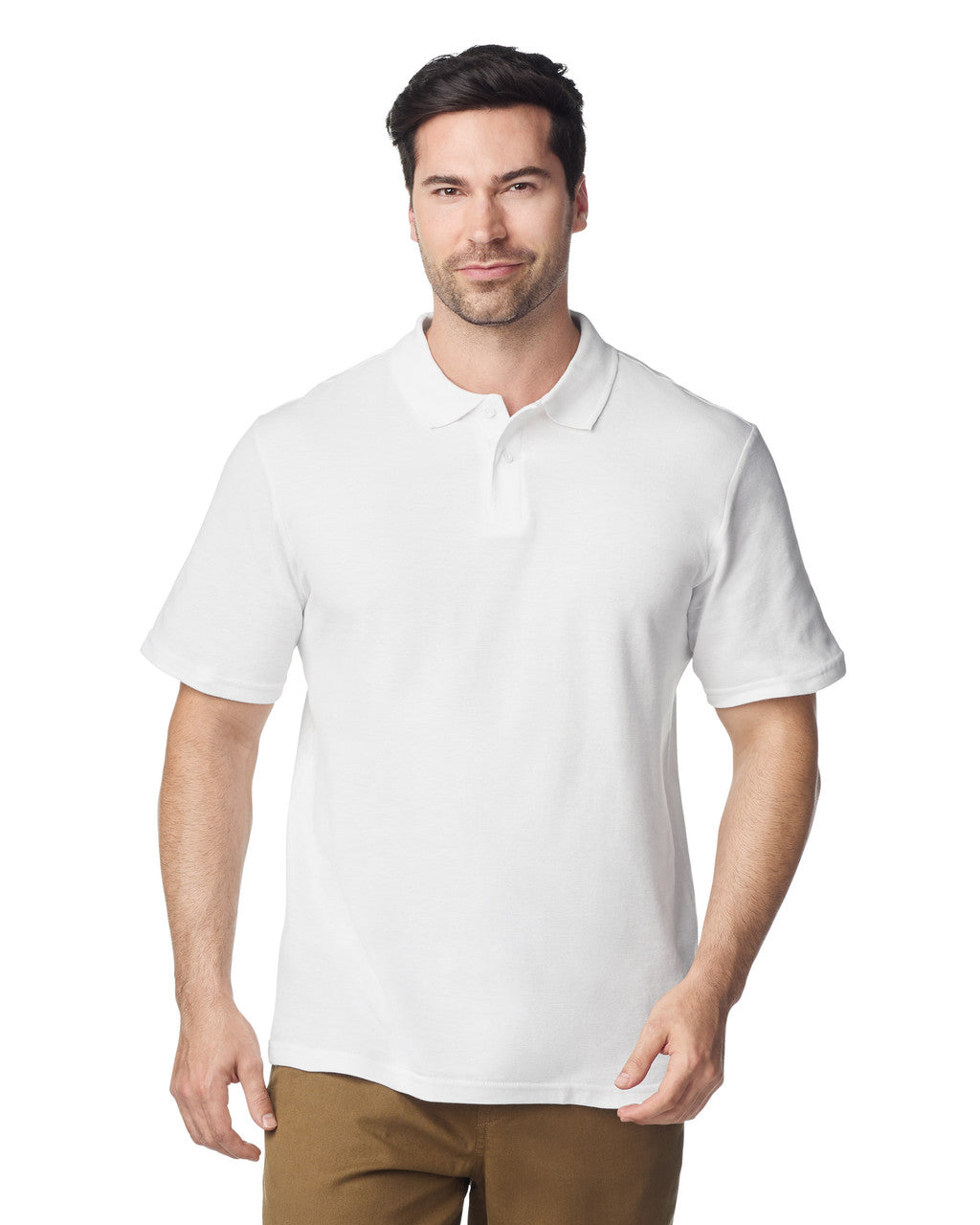 Gildan G648 Softstyle Pique Polo - White - model front