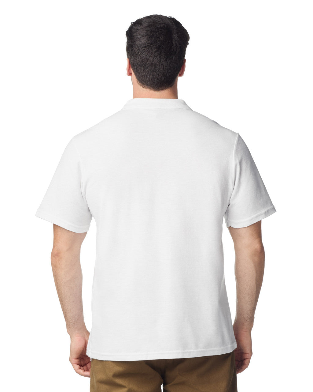 Gildan G648 Softstyle Pique Polo - White - model back