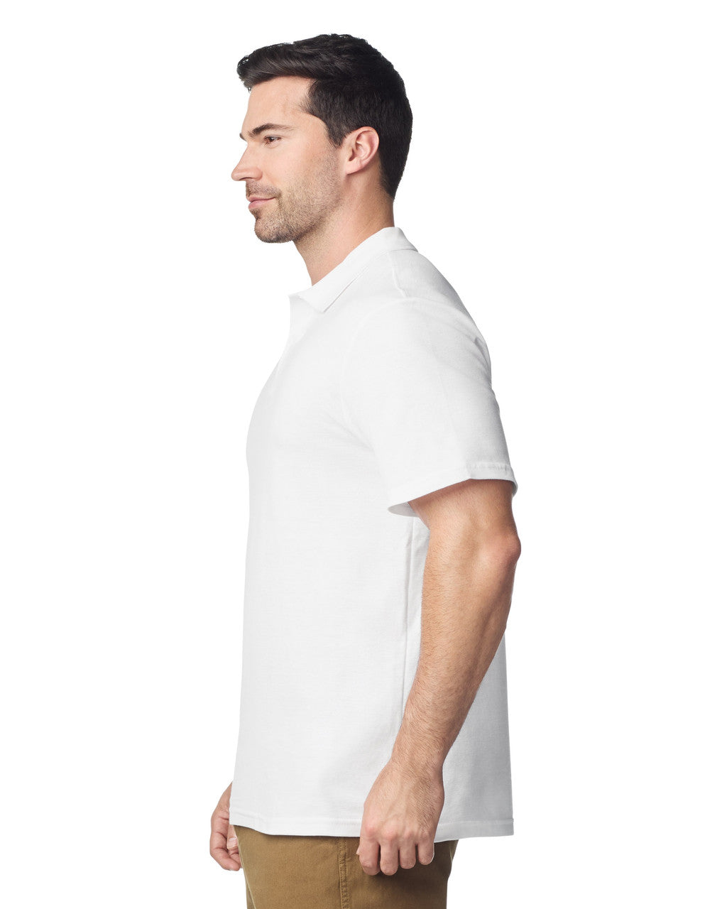 Gildan G648 Softstyle Pique Polo - White - model side