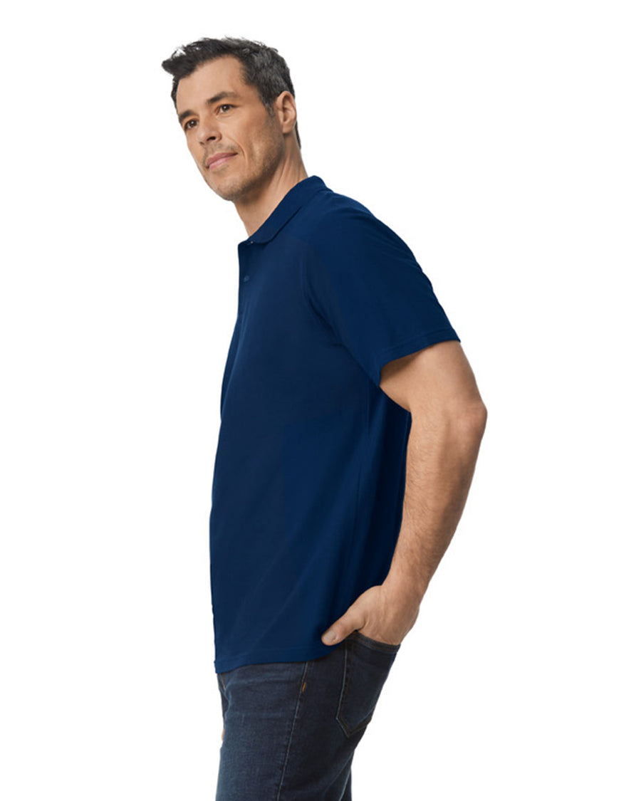 Gildan G648 Softstyle Pique Polo - Navy - model side