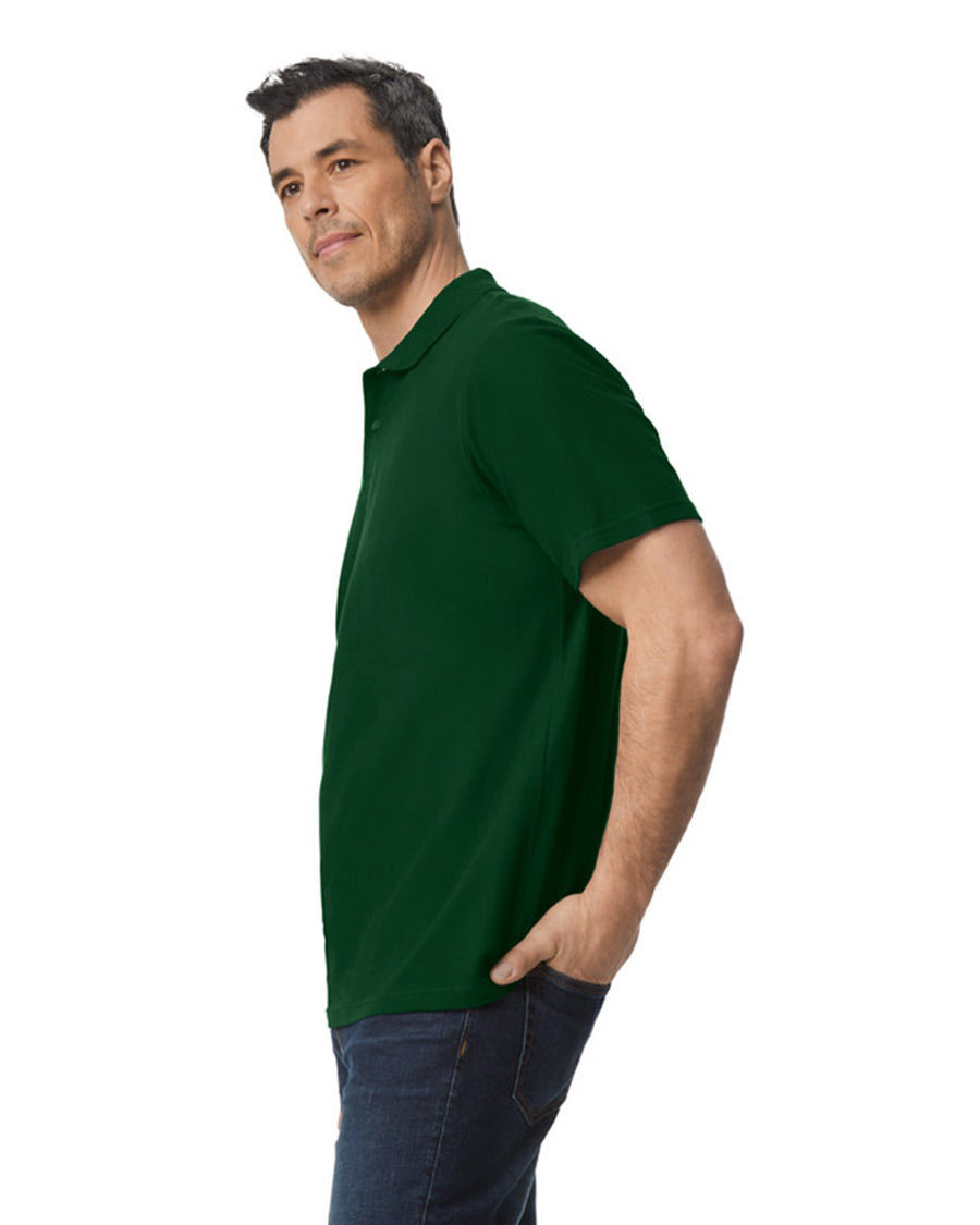 Gildan G648 Softstyle Pique Polo - Forest Green - model side
