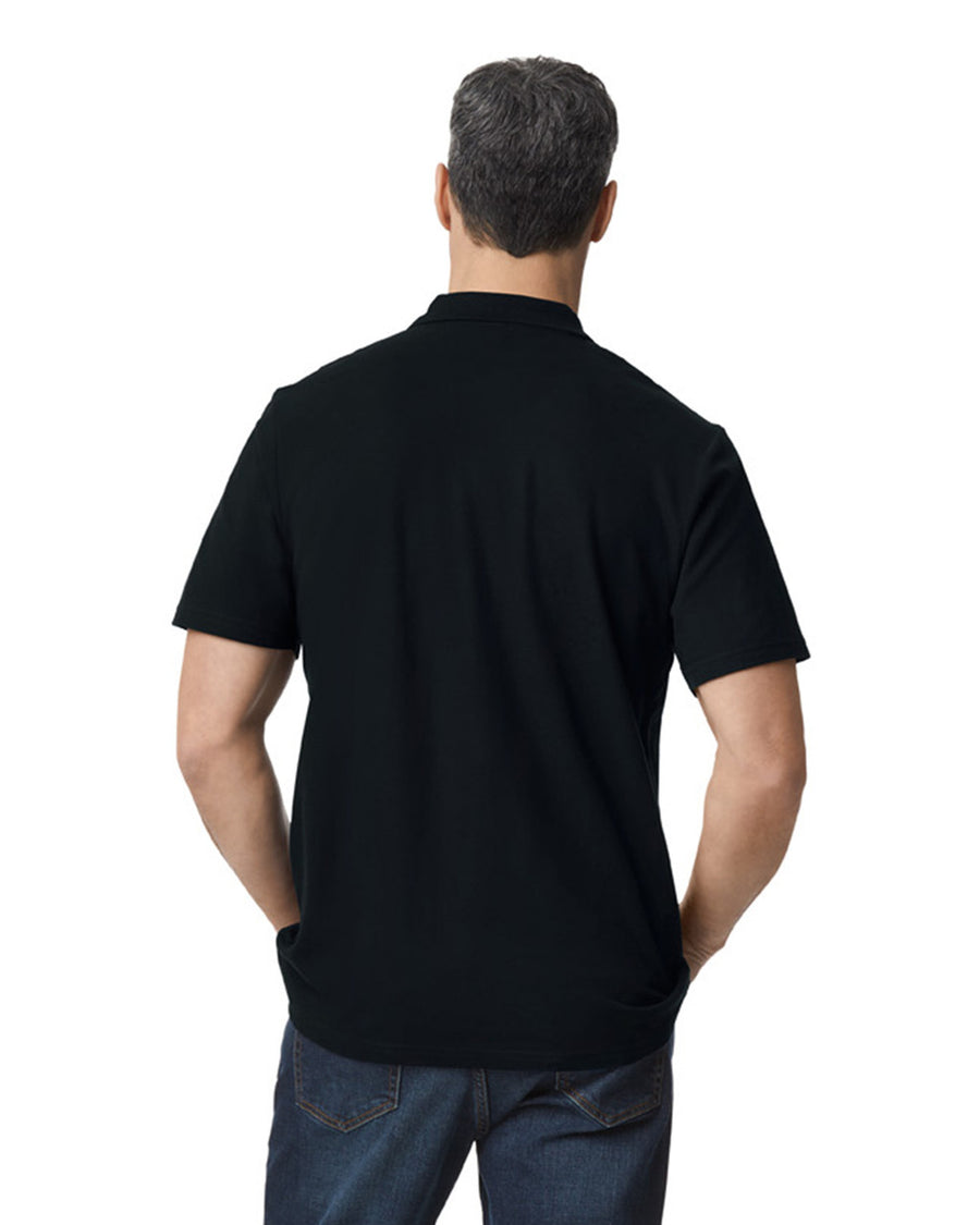 Gildan G648 Softstyle Pique Polo - Black - model back