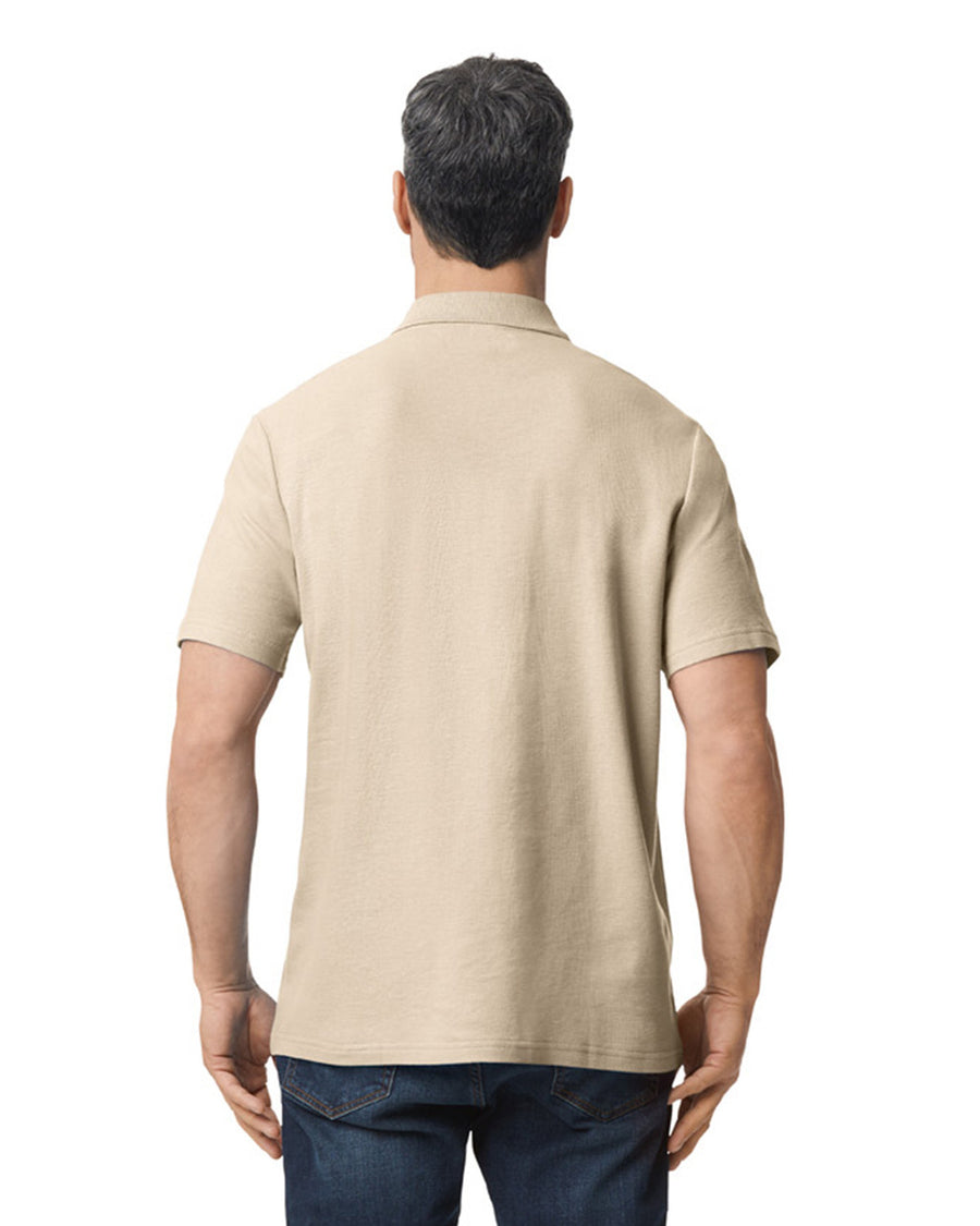 Gildan G648 Softstyle Pique Polo - Sand - model back