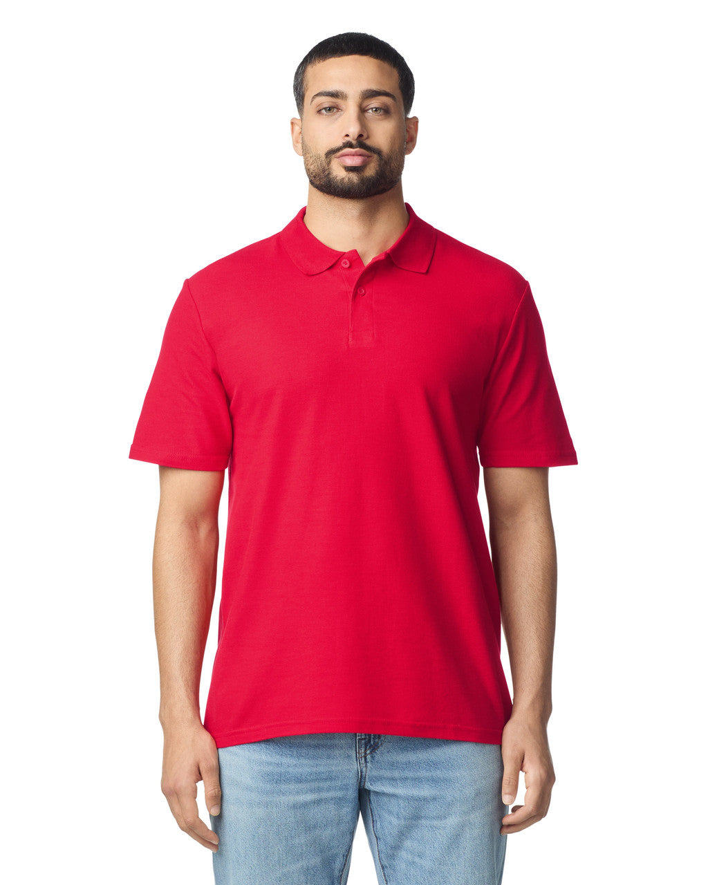 Gildan G648 Softstyle Pique Polo - Red - model front