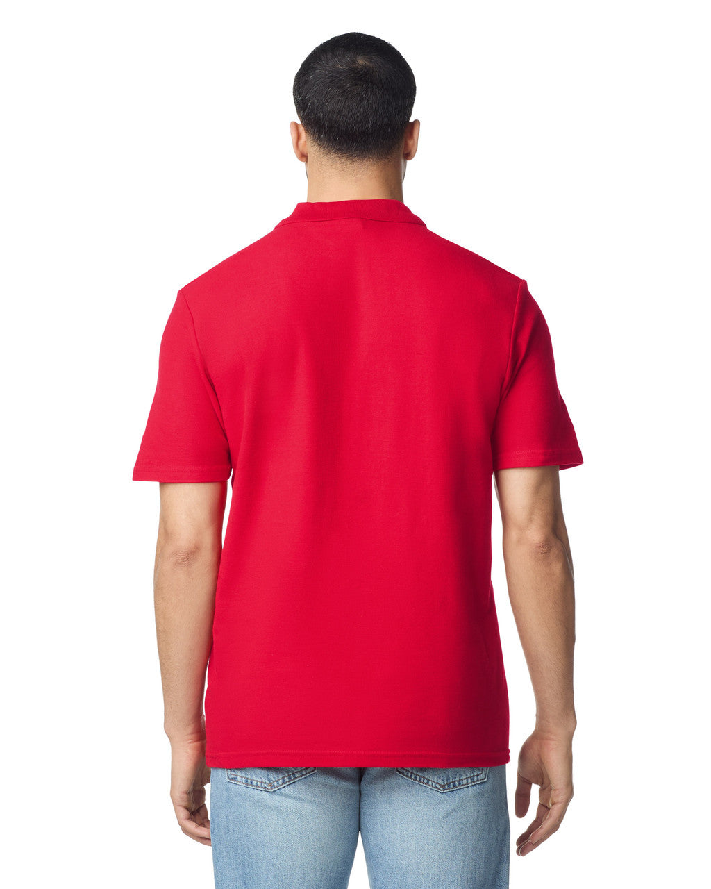 Gildan G648 Softstyle Pique Polo - Red - model back
