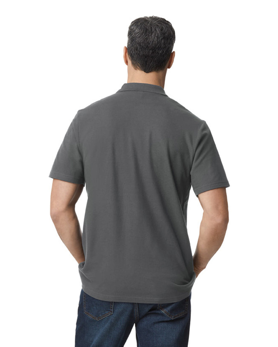 Gildan G648 Softstyle Pique Polo - Charcoal - model back