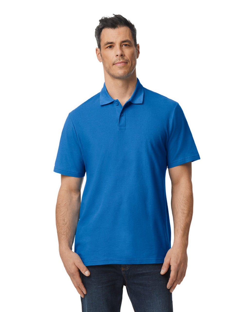 Gildan G648 Softstyle Pique Polo - Royal - model front