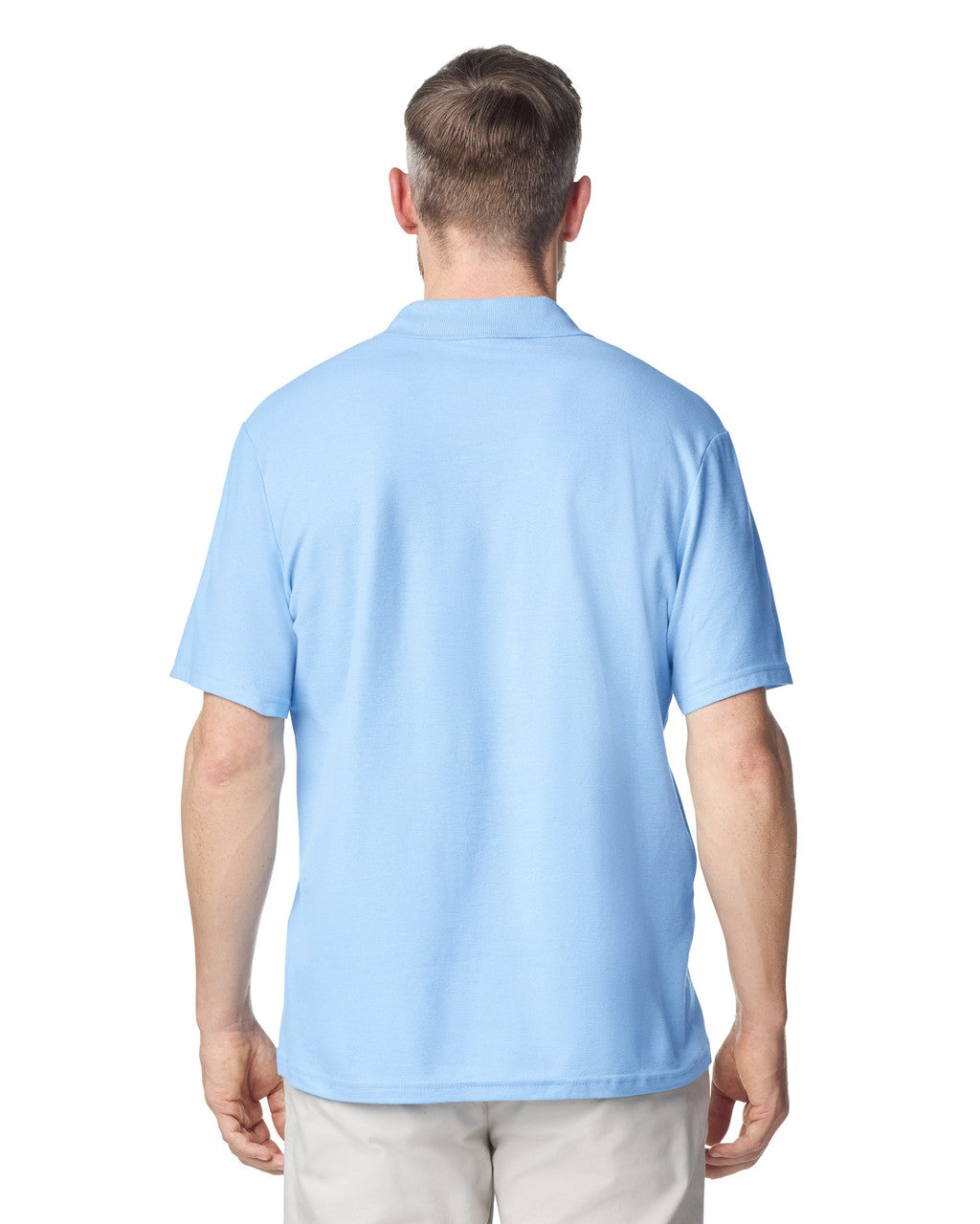 Gildan G648 Softstyle Pique Polo - Light Blue - model back