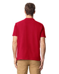 Gildan G648 Softstyle Pique Polo - Cherry Red - model back