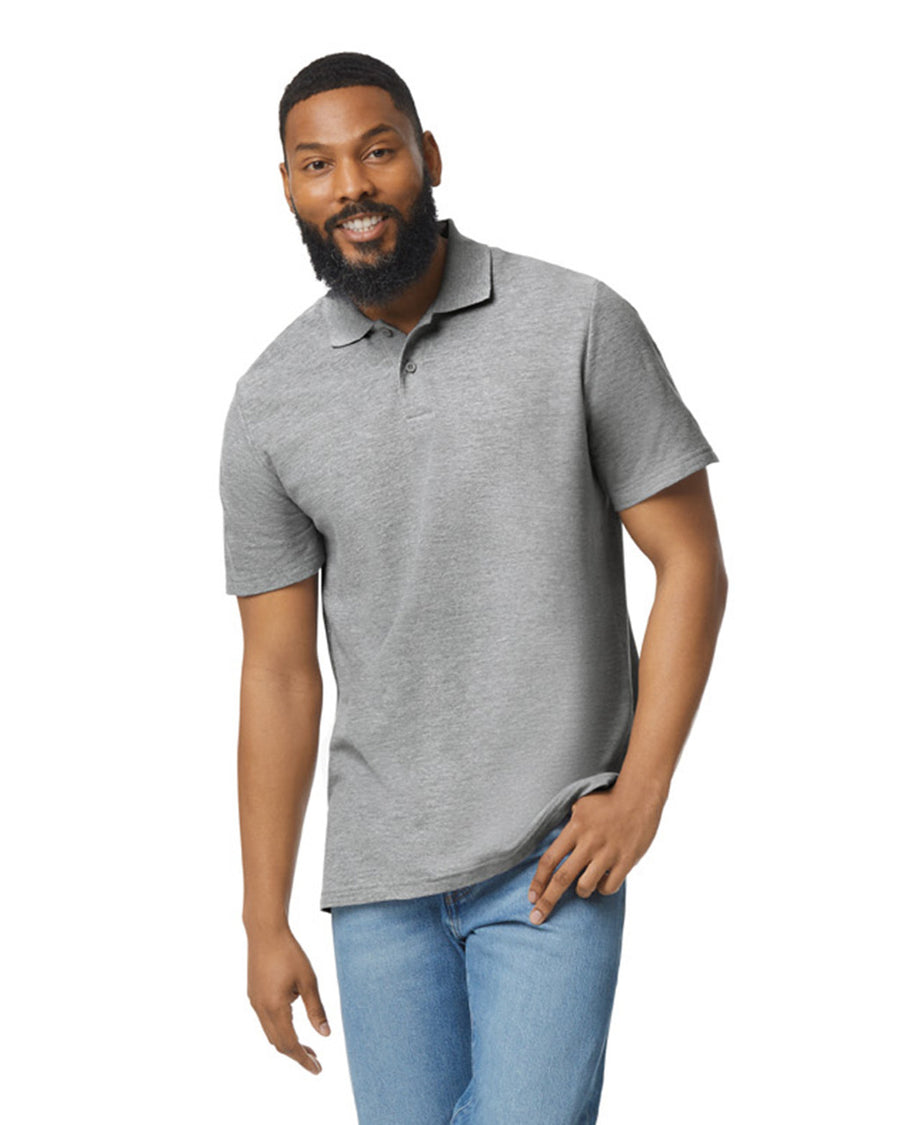 Gildan G648 Softstyle Pique Polo - Sport Grey - model front