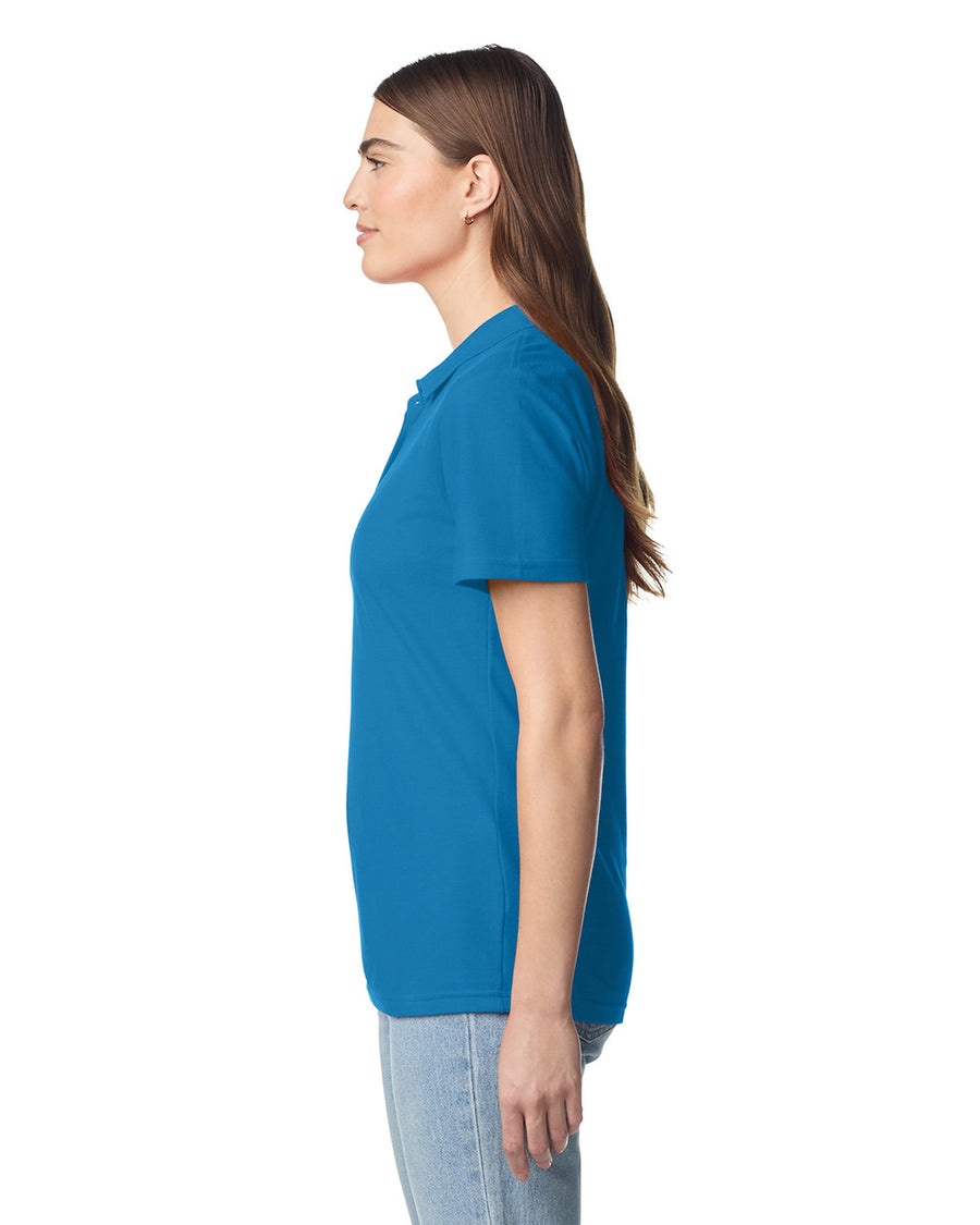 Gildan 64800L Women's Softstyle Pique Polo - Sapphire - model side