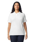 Gildan 64800L Women's Softstyle Pique Polo - White - model front