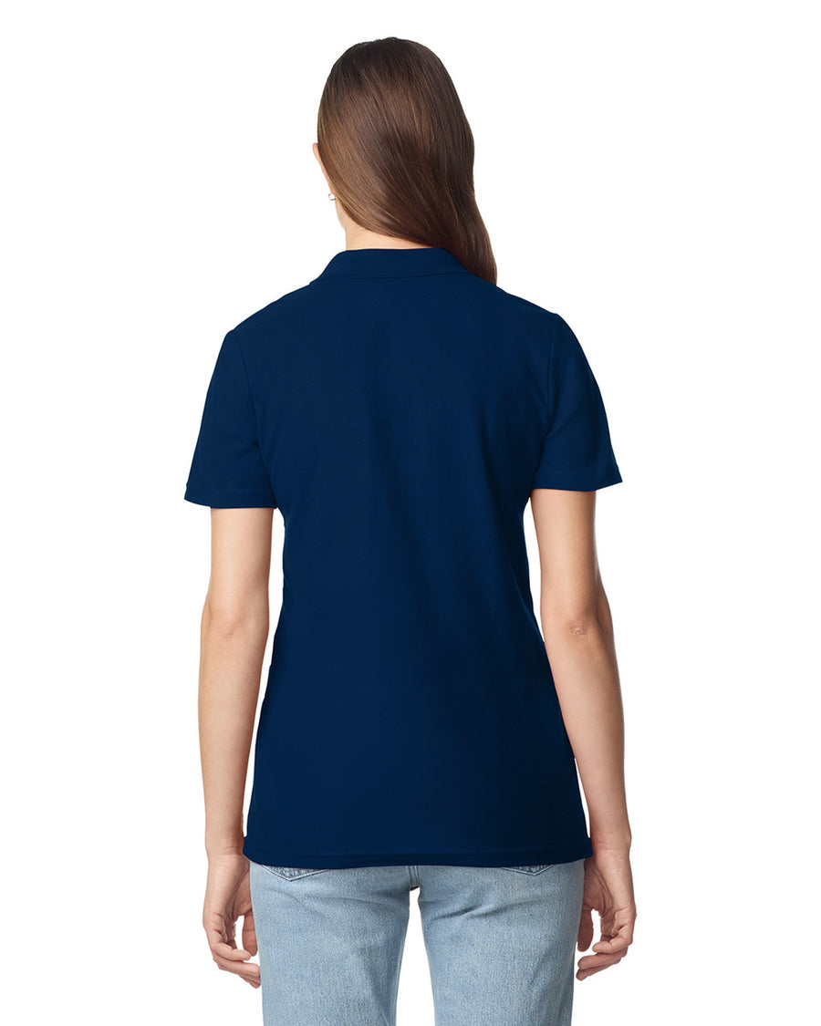 Gildan 64800L Women's Softstyle Pique Polo - Navy - model back
