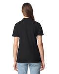 Gildan 64800L Women's Softstyle Pique Polo - Black - model back