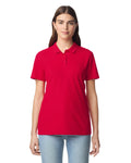 Gildan 64800L Women's Softstyle Pique Polo - Red - model front