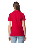 Gildan 64800L Women's Softstyle Pique Polo - Red - model back