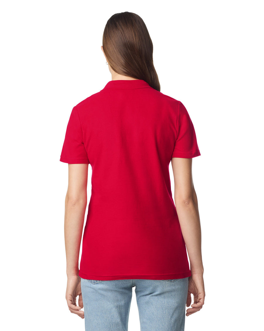 Gildan 64800L Women's Softstyle Pique Polo - Red - model back
