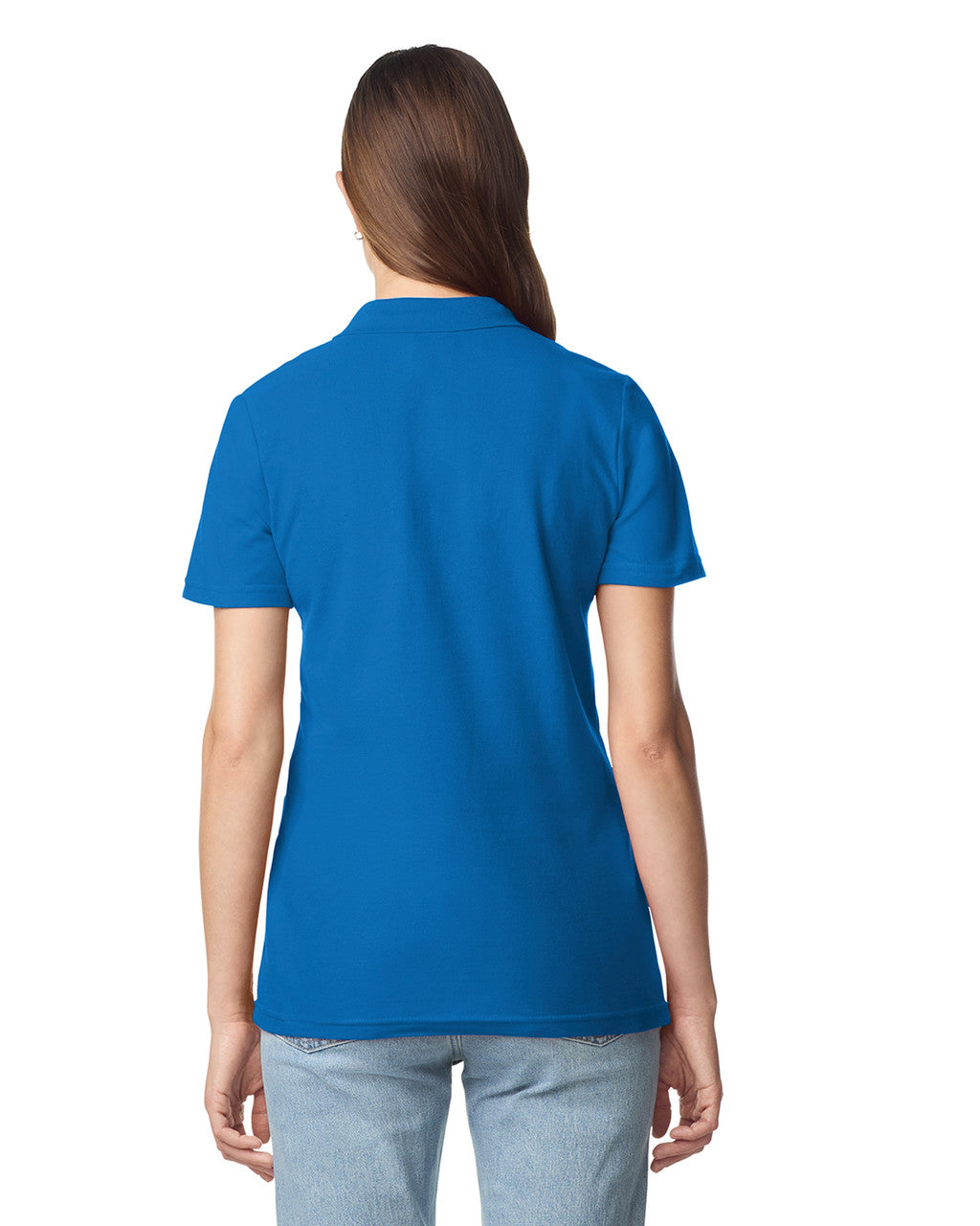 Gildan 64800L Women's Softstyle Pique Polo - Royal - model back