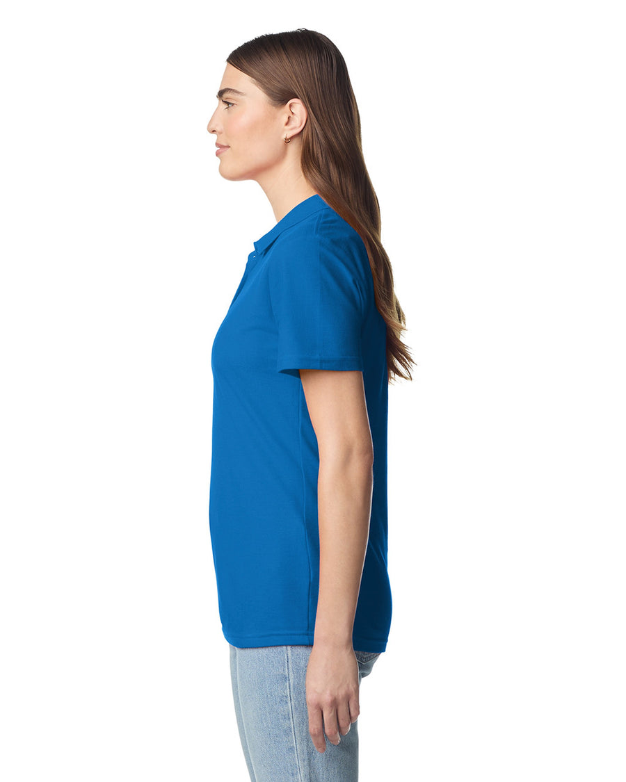 Gildan 64800L Women's Softstyle Pique Polo - Royal - model side